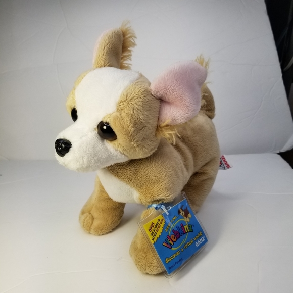 Ganz Chihuahua Plush Puppy Dog 8" Webkinz Beige & White Stuffed Animal Standing - Picture 9 of 10